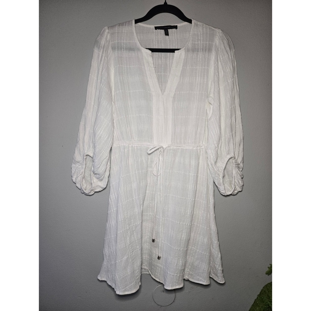 White House‎ Black Market White Cotton Gauze Dress Tunic Small Boho Lightweight - Picture 2 of 9